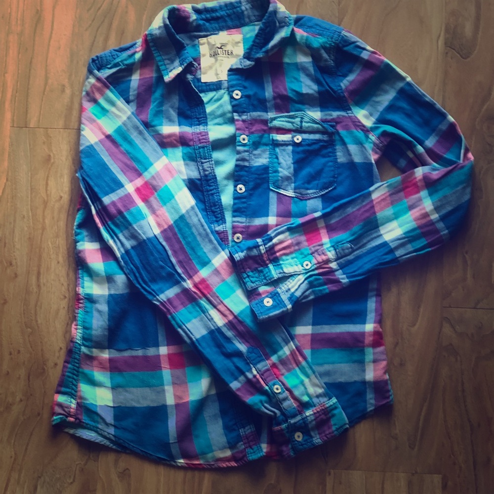 Hollister Blue Plaid Shirt
